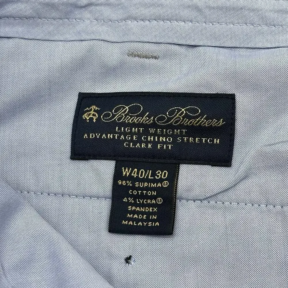 Brooks Brothers Size 40x30 Khaki Lightweight Advantage Chino Stretch Clark Fit
